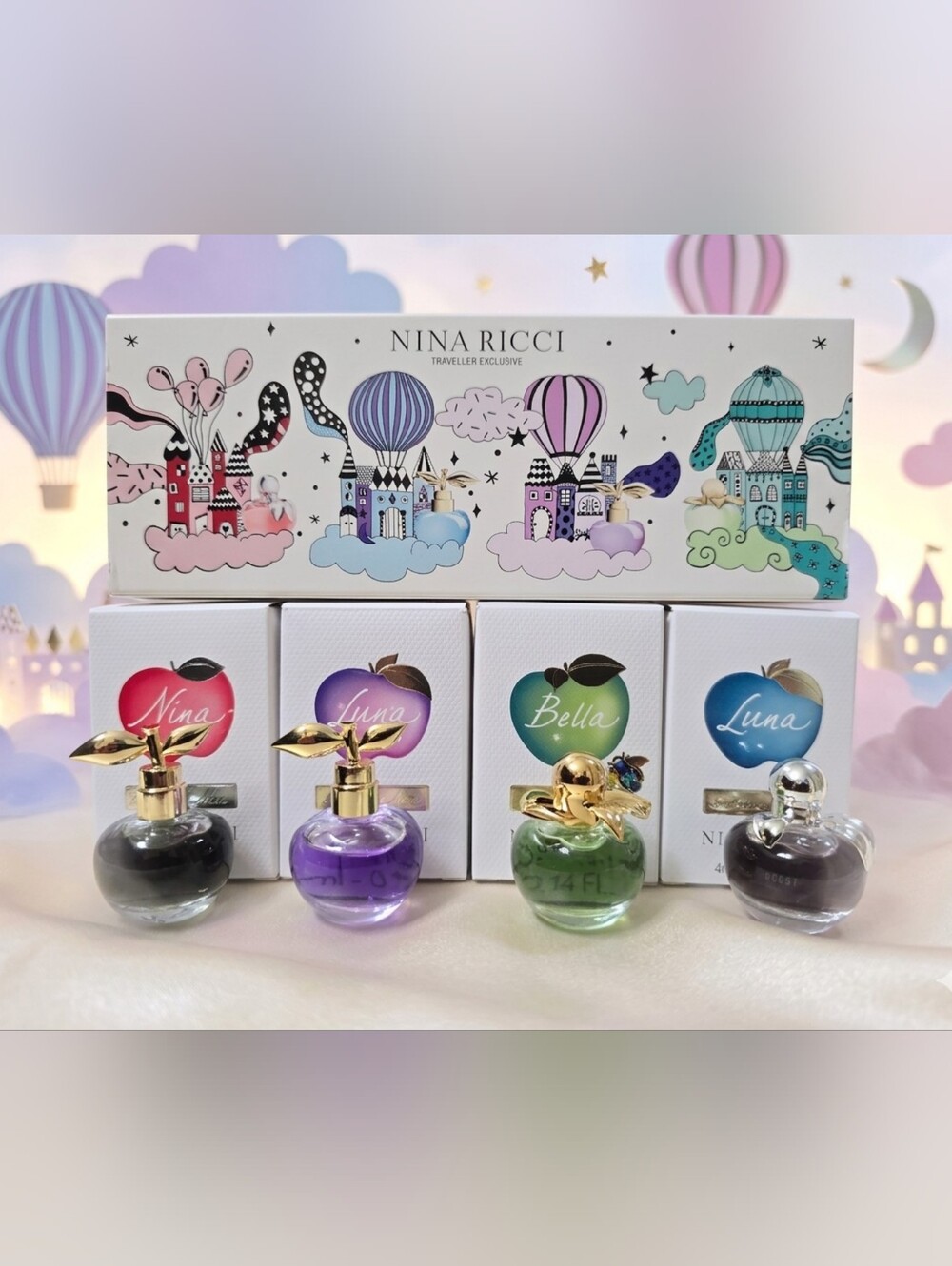 Nina Ricci Miniature 4 x 4ml EDT Mini Set (Bella + Luna Blossom + Luna + Nina)